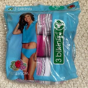 Fruit of the Loom Women’s Tag-Free Cotton Bikini Panties 3-Pack Assorted